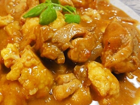 チキンカリフラワーのカレートマト煮